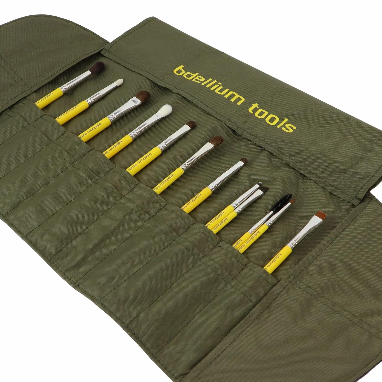 Bdellium Tools Professional Makeup Brush Studio - Eyes 12pc. Brush Set with Roll-Up Pouch Beauty & Personal Care BDELLIUM TOOLS