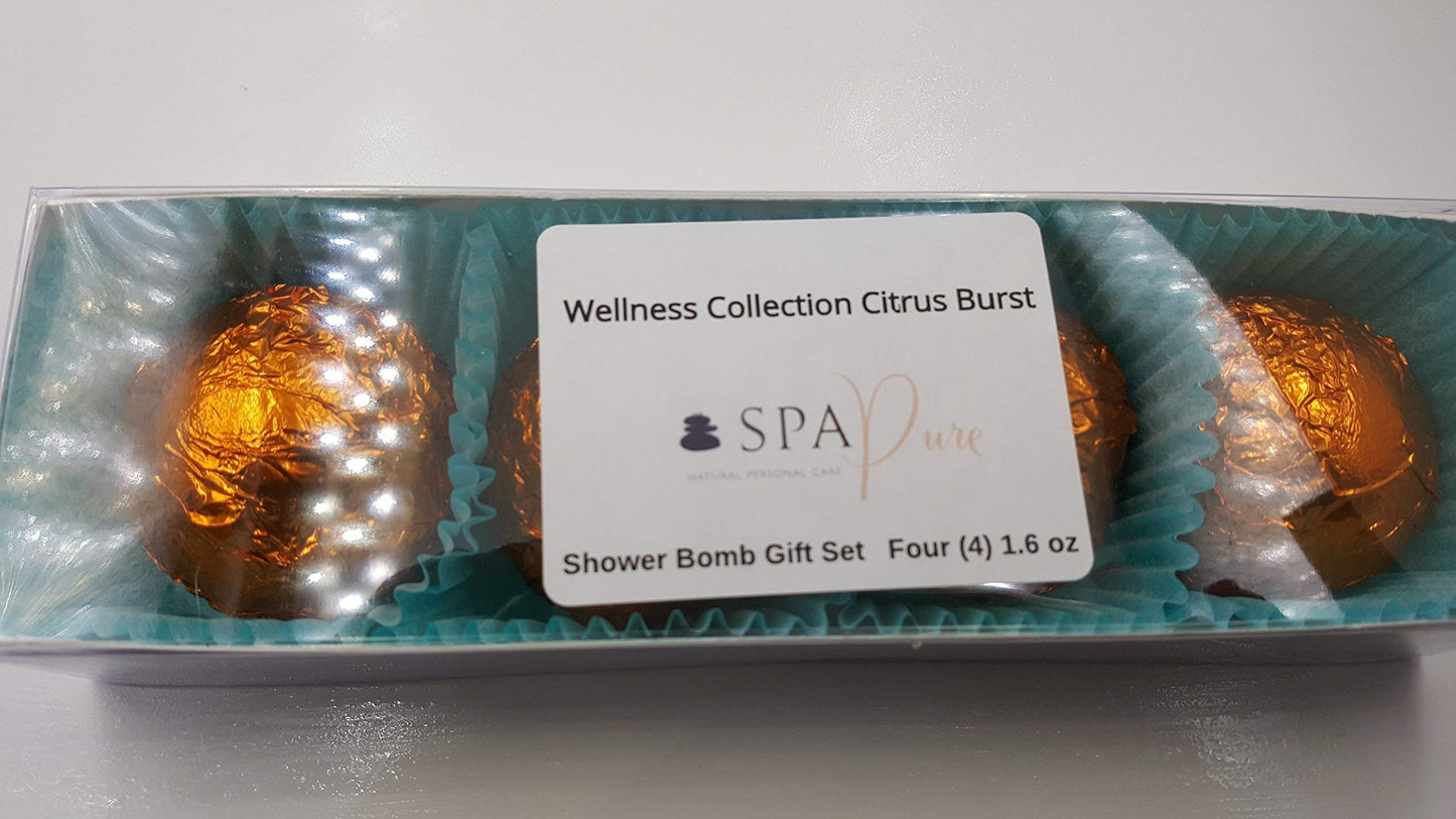 Spa Pure CITRUSBURST Shower Bombs - (4-Pack) Aromatherapy Fizzing Shower Bombs by Spa Pure Naturals Beauty and Personal Care Spa Pure