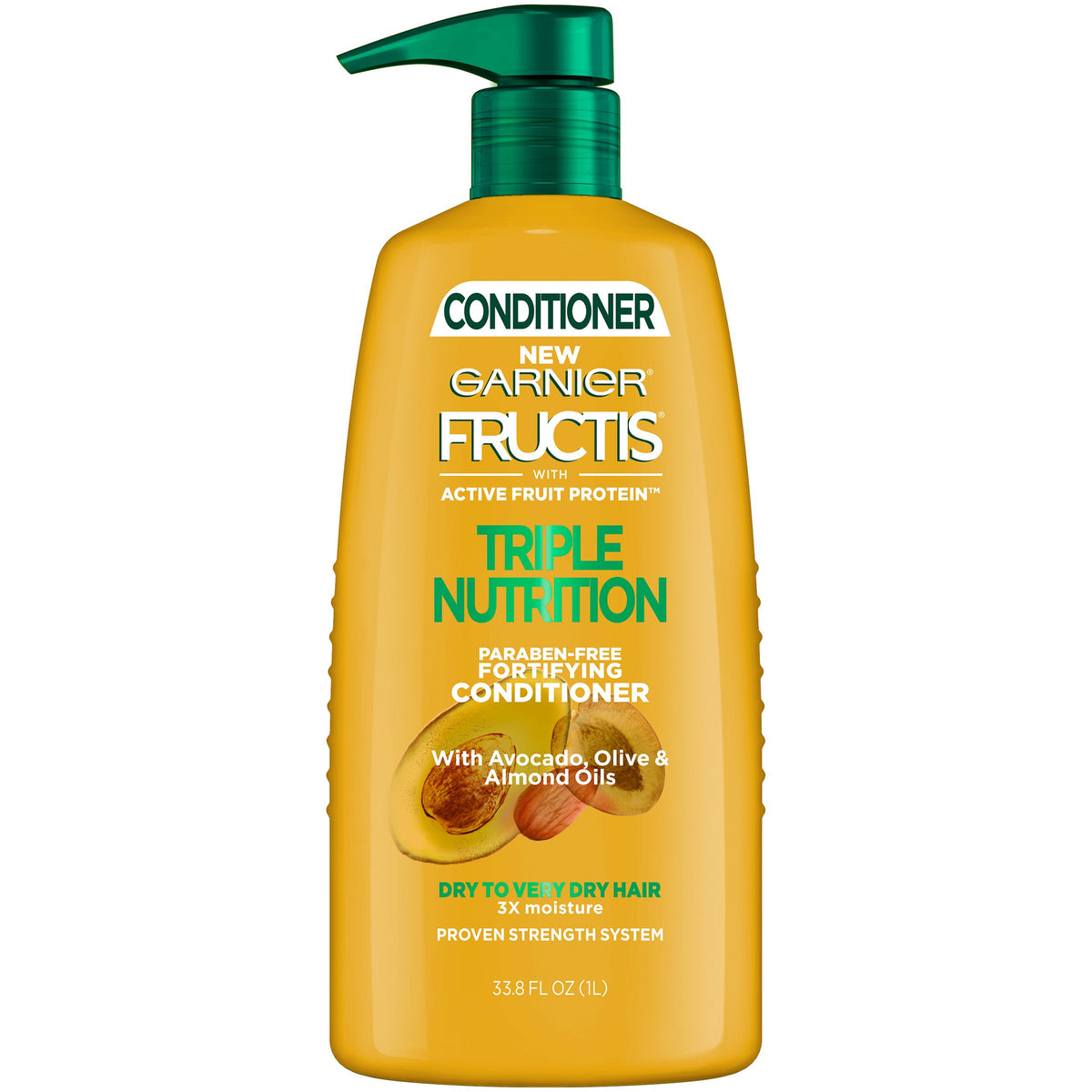 Garnier Fructis Triple Nutrition Conditioner, Dry to Very Dry Hair, 33.8 fl. oz.