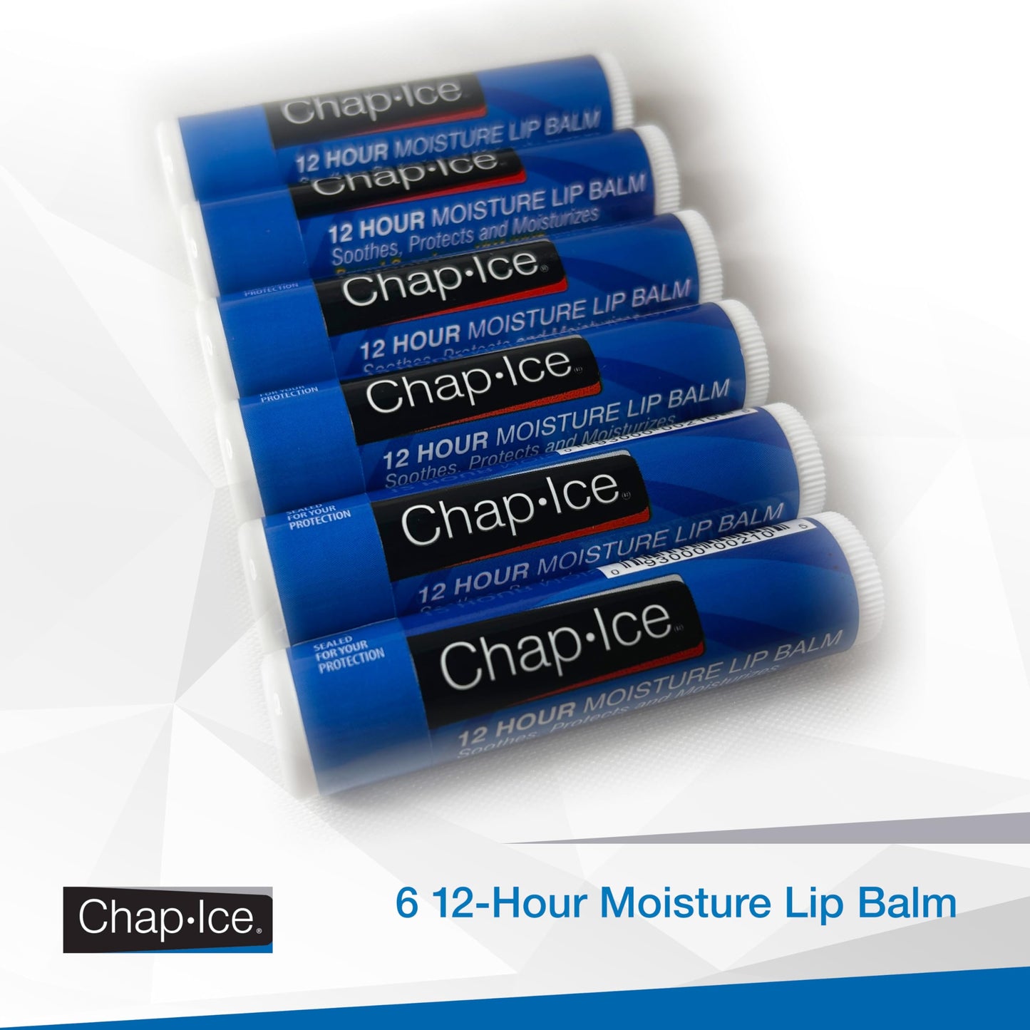 Moisturizing Lip Balm SPF 15 - 6 Pack Lip Balm Sticks, Hydrating & Protective Formula Beauty & Personal Care CHAP-ICE