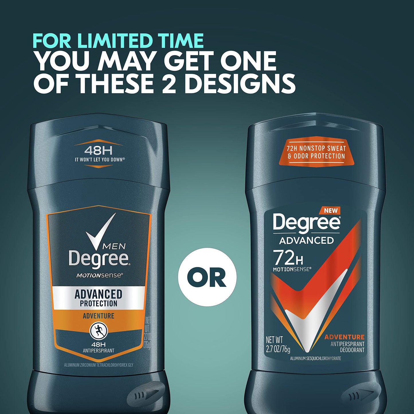 Degree Men Antiperspirant Deodorant Adventure Antiperspirant For Men With MotionSense Technology 2.7 oz, Pack of 4 Beauty and Personal Care Degree