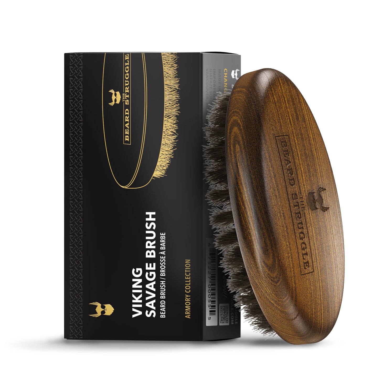 Beard Struggle Men's Beard Brush - Durable Nylon Bristles with Polished Beechwood Handle for Viking Savage Hair & Grooming - Perfect Travel Size Beauty and Personal Care The Beard Struggle
