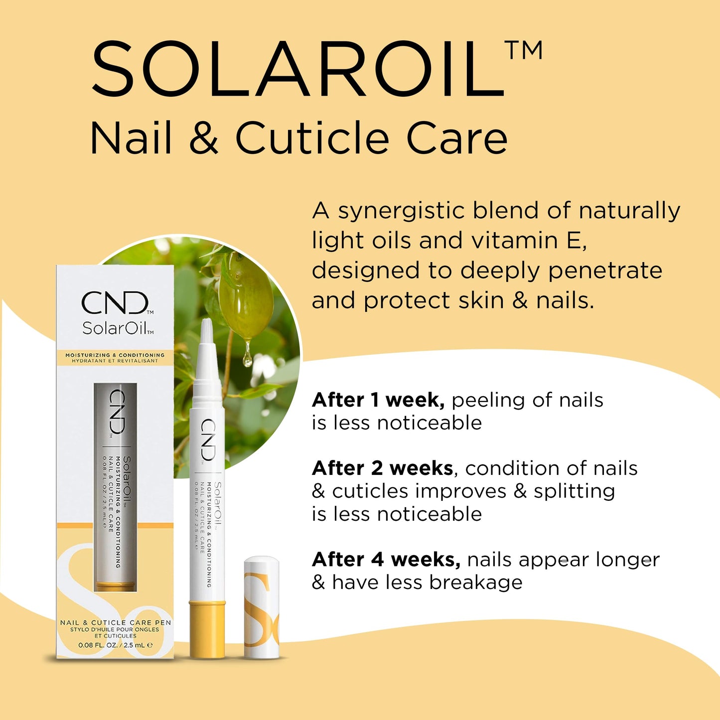 CND SolarOil Essential Care Pen, Moisturizes and Conditions Nails, Natural Blend Of Jojoba, Vitamin E, Rice Bran and Sweet Almond Oils, Pack Of 1 Beauty & Personal Care CND