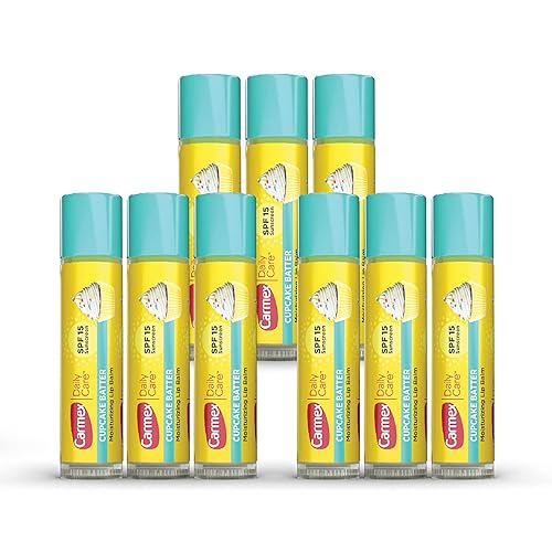 Carmex Daily Care Moisturizing Lip Balm Sticks, SPF 15, Cupcake Batter Flavor, 9 Count Beauty & Personal Care Carmex