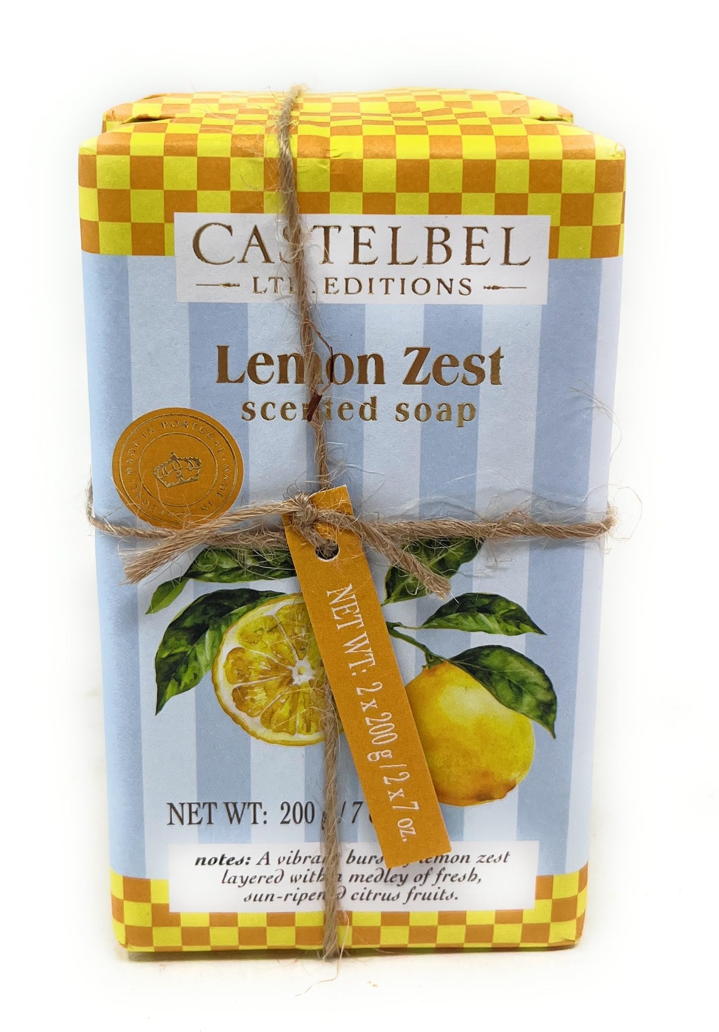 Castelbel Set of Lemon Zest Fragranced Luxury Soap, (2) 7-Ounce Bars Beauty & Personal Care Castelbel