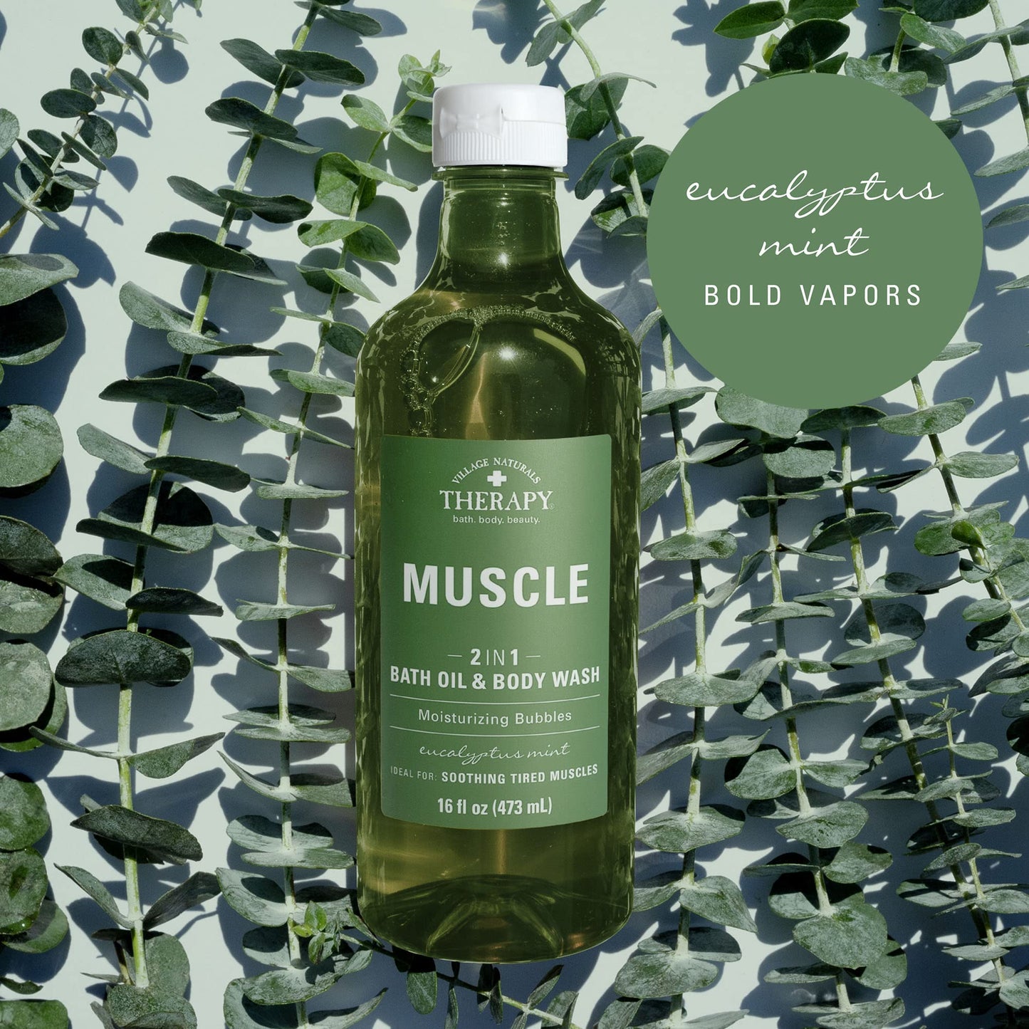 Village Naturals Therapy Muscle Foaming Bath Oil and Body Wash 16 oz. 2 pack, Green, 16 oz Beauty & Personal Care Village Naturals Therapy