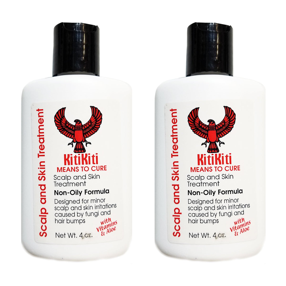 Kitikiti Scalp & Skin Treatment - Non-Oily Formula for Daily Use, 4 oz - Aids in Prevention of Razor Bumps & Itchy Skin (Pack or 2)
