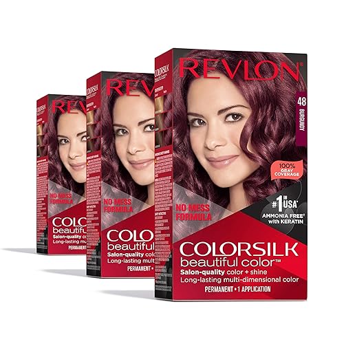 Revlon Colorsilk Beautiful Color Permanent Hair Color, (OLD VERSION) 48 Burgundy (Pack of 3) Beauty & Personal Care REVLON
