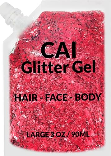 Face, Body & Hair Glitter Gel - Halloween Glitter for Kids and Women - 3 Oz Cosmetic-Grade Gel w/Moon & Stars for Festivals & Halloween Party, Easy Beauty & Personal Care CAI BEAUTY NYC