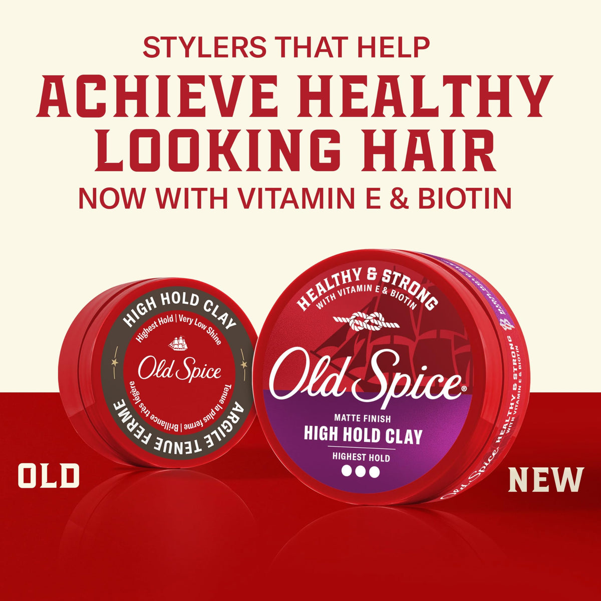 Old Spice Mens Hair Clay, Healthy & Strong with Vitamin E & Biotin, Mens Hair Styling Clay, High Hold, Matte Finish, 2.22 oz Beauty & Personal Care Old Spice
