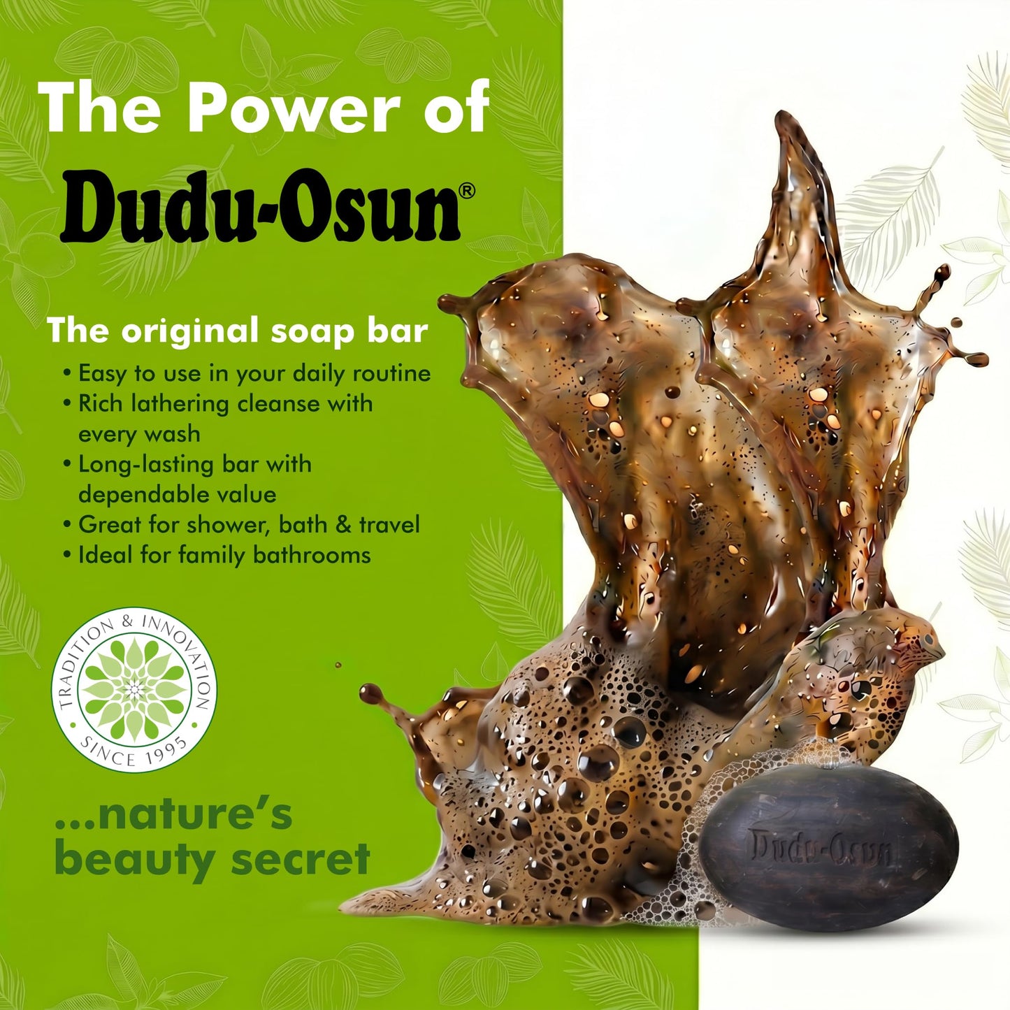 Dudu-Osun African Black Soap Bar 5.3 oz - 24 Count Bulk Pack - by Tropical Naturals, Authentic Black Soap with Shea Butter, Honey & More Beauty & Personal Care Dudu-Osun
