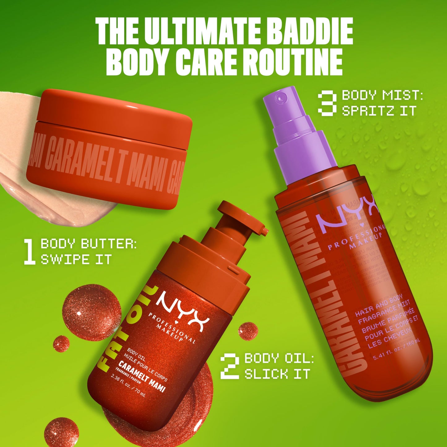 NYX PROFESSIONAL MAKEUP Fat Oil Fragrance Mist Perfume in Caramelt Mami, Caramel Scented Long Lasting Hair & Body Spray With Brown Sugar & Pistachio Beauty & Personal Care NYX PROFESSIONAL MAKEUP