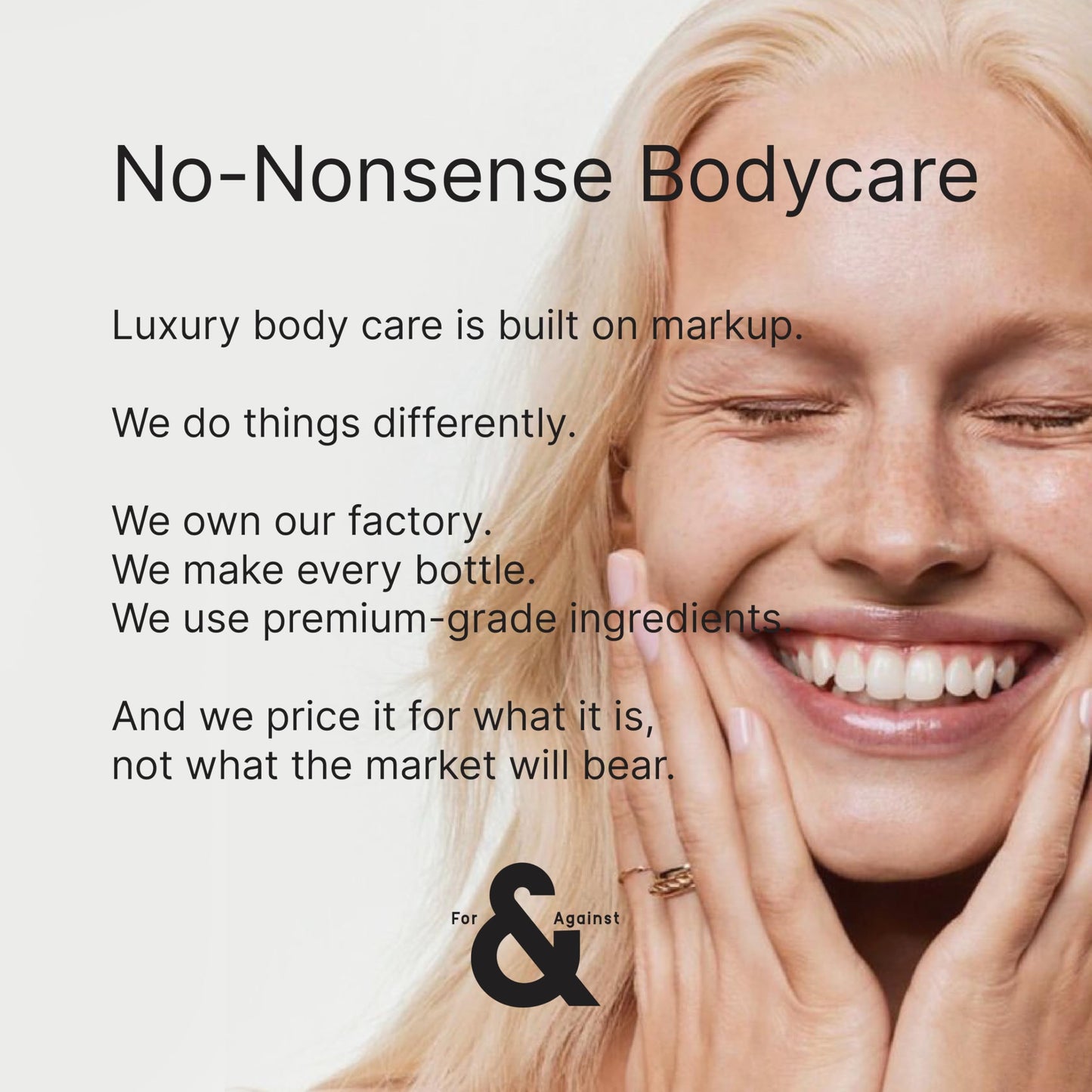 For & Against Amber & Sandalwood Body Wash | No Nonsense Luxury Body Wash with Long Lasting Scent & Rich Lather | Clean Formula with Niacinamide Beauty & Personal Care For & Against