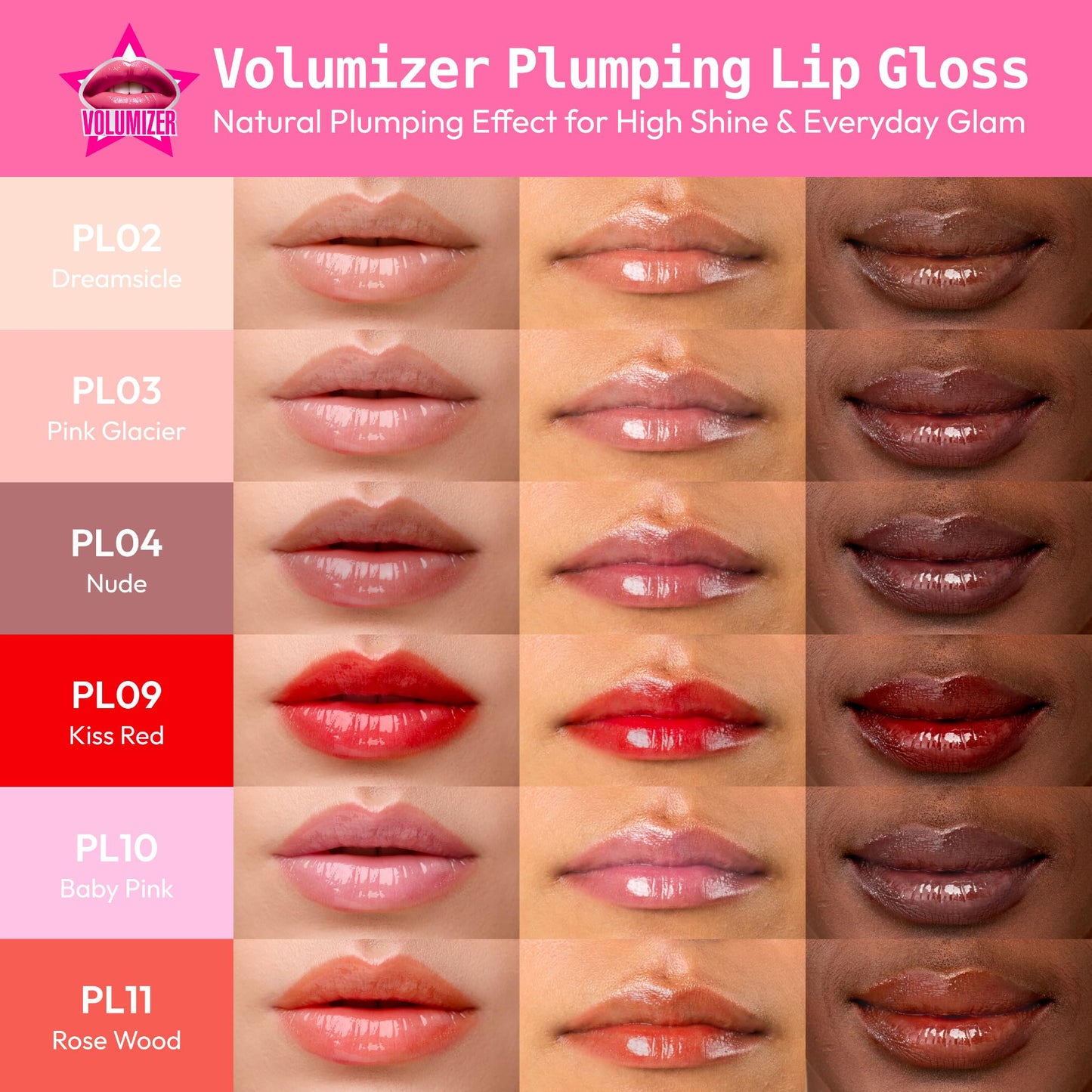 Ruby Kisses Hyaluronic Lip Gloss, High-Shine Volumizing Plumping Hydrating Beauty & Personal Care Ruby Kisses