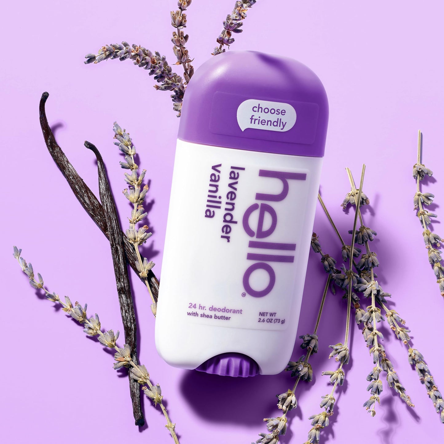 hello Lavender Vanilla Aluminum Free Deodorant for Women and Men with Shea Butter, 24-Hour Freshness, Baking Soda Free Deodorant, Dermatologically Beauty and Personal Care hello