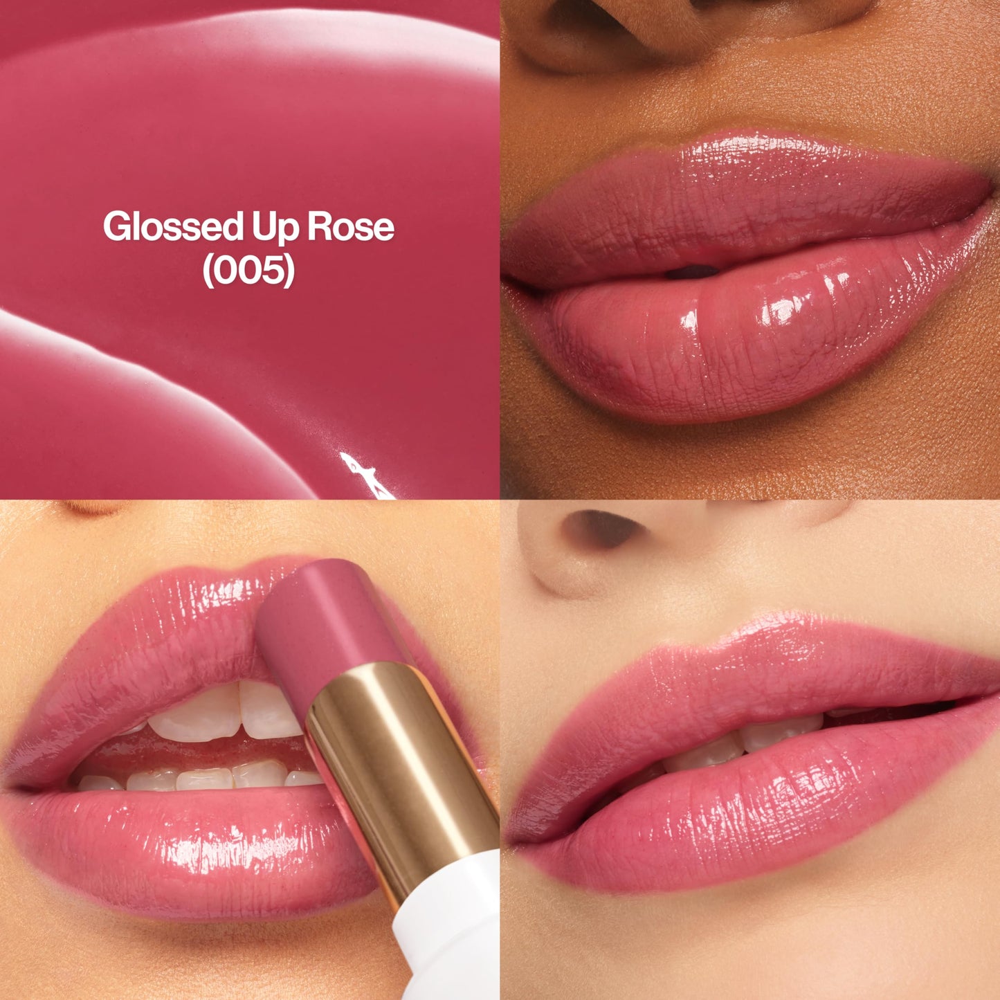 REVLON Super Lustrous Glass Shine Balm, Hydrating Tinted Lip Balm with Hyaluronic Acid, Aloe & Rose Quartz, 005 Glossed Up Rose, 0.11 oz Beauty & Personal Care REVLON