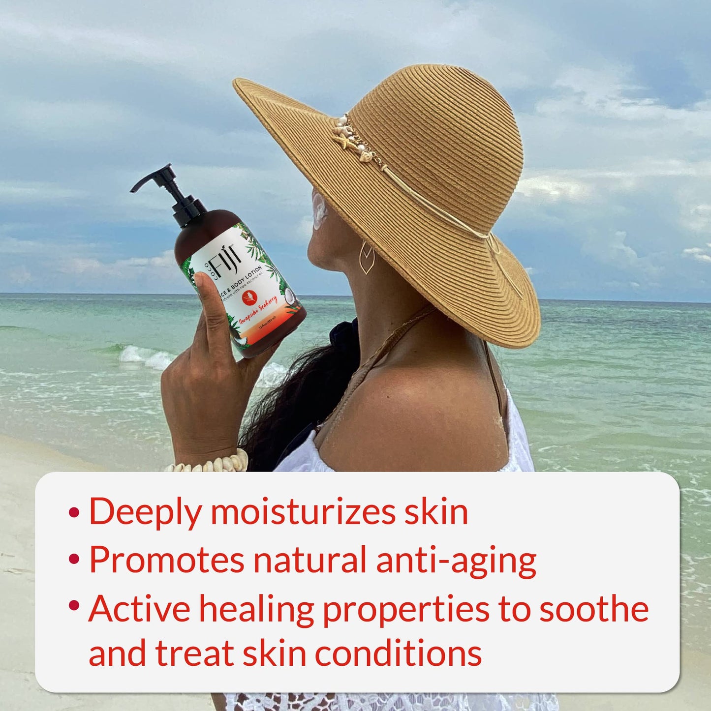 Coco Fiji Face & Body Lotion Infused With Coconut Oil | Lotion for Dry Skin | Moisturizer Face Cream & Massage Lotion for Women & Men | Awapuhi Beauty & Personal Care Organic Fiji