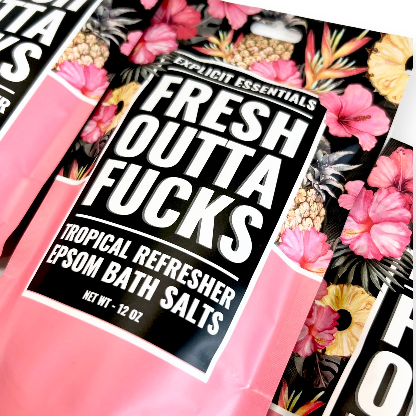 Explicit Essentials Tropical Refresher Epsom Bath Salts, 12 oz, Pink Beauty and Personal Care Explicit Essentials