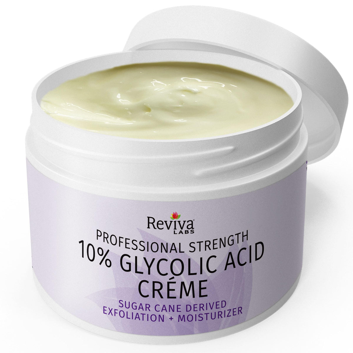 Reviva Labs 10% Glycolic Acid Creme Daily Moisturizer and Mild Exfoliant - Natural Sugar Cane Derived Alpha Hydroxy Acid Face Cream, Acido Glicolico Beauty & Personal Care Reviva Labs
