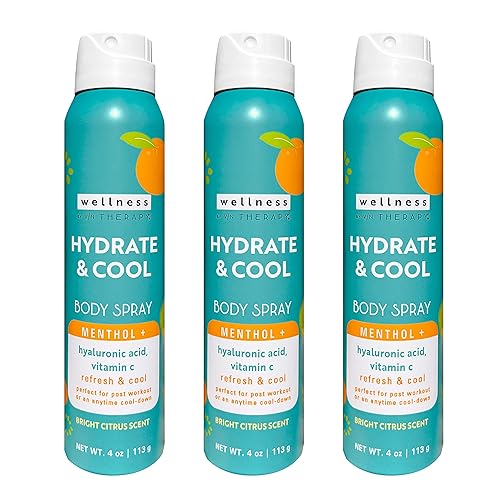 Village Naturals Therapy Wellness Hydrate & Cool Body Spray - Protect and Moisturize Skin with Vitamin C, Menthol and Hyaluronic Acid - Full Body Beauty & Personal Care Village Naturals Therapy