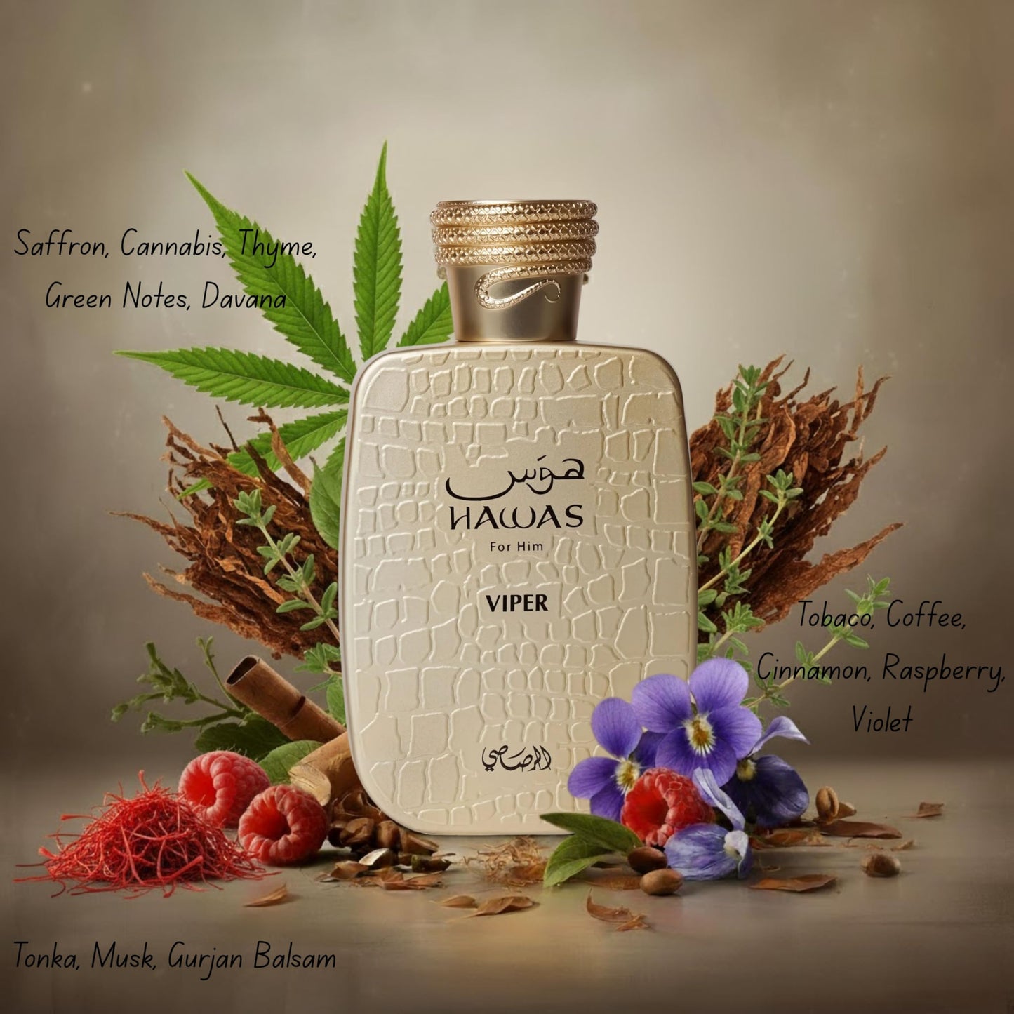 RASASI Hawas Viper Eau de Parfum for Men, 100ml (3.4 oz) Oriental & Rich Scent Spray Beauty & Personal Care RASASI