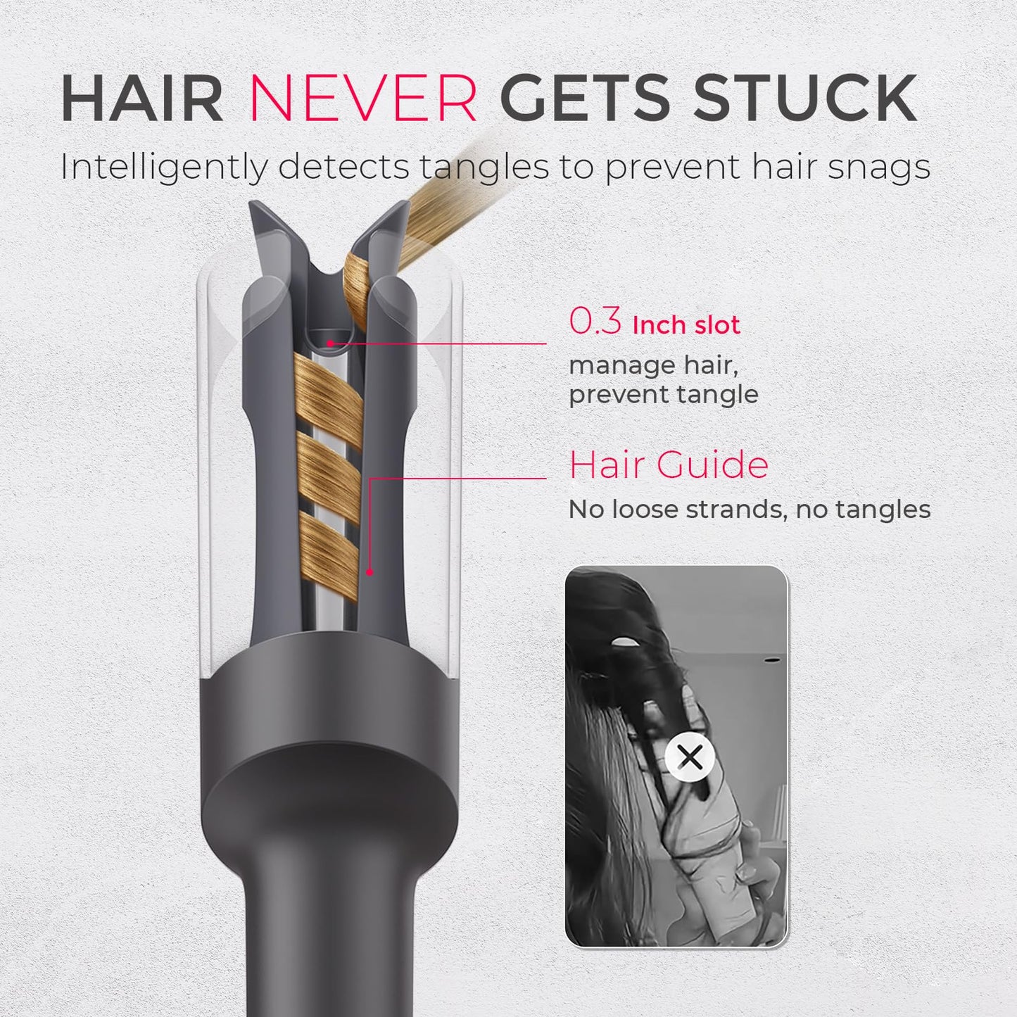 TYMO Automatic Rotating Curling Iron - TYMO CURLPRO Beach Waves Curling Wand, Portable Hair Curler, 500 Million Ionic, Dual Voltage & Lightweight Beauty and Personal Care TYMO