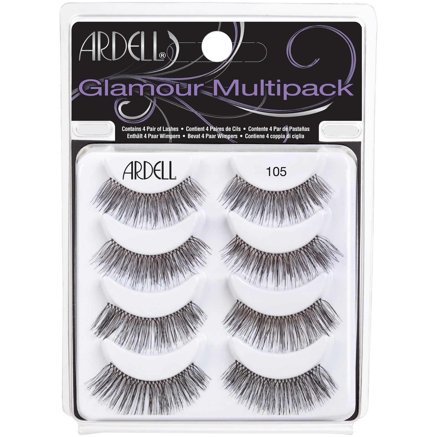 Ardell False Eyelashes Glamour Multipack 105 - Lightweight, Natural Looking Strip Lashes, Reusable Fake Lashes, 4 Pairs, 1 Pack Beauty & Personal Care Ardell