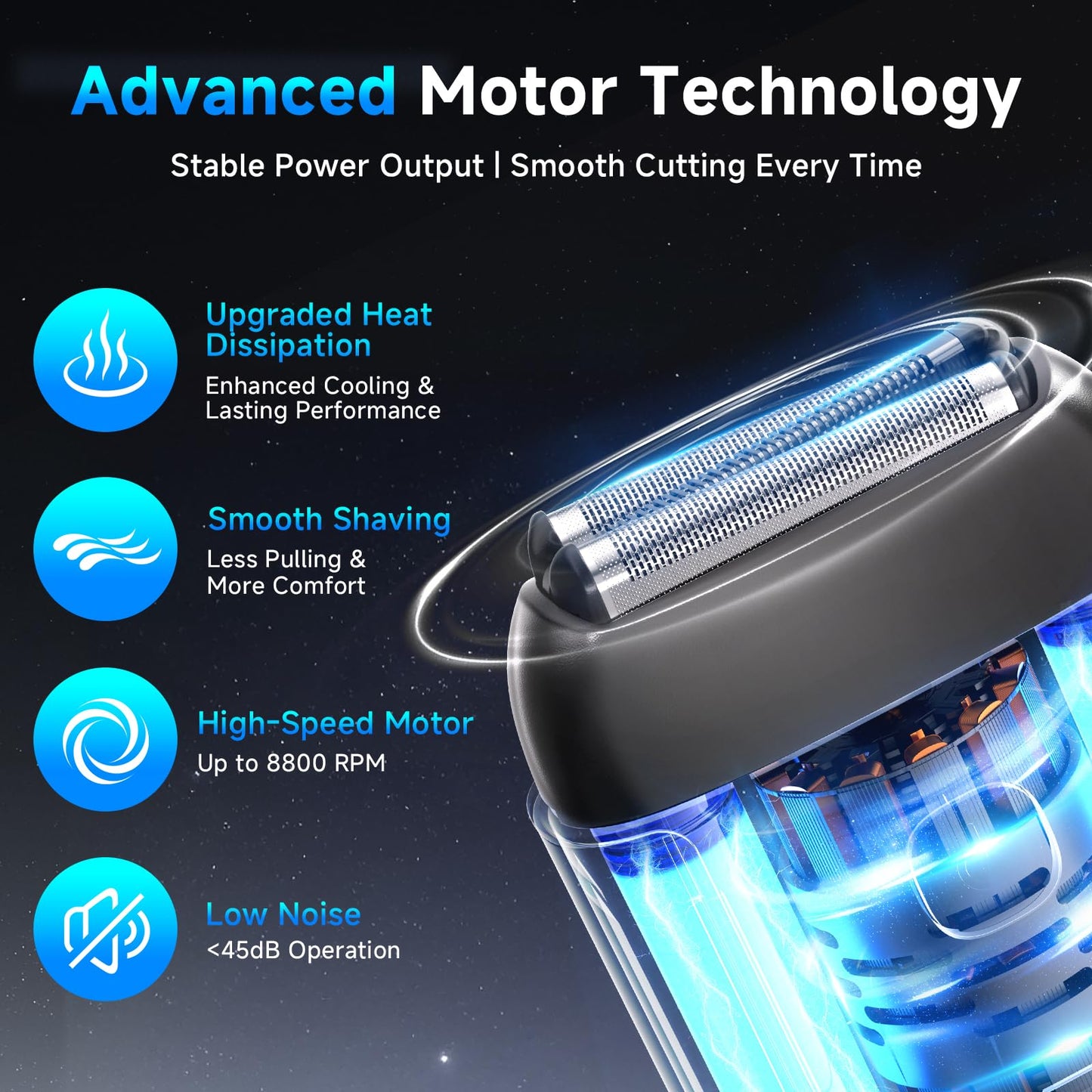 Electric Foil Shavers for Men: Mini Electric Razor with 3 Floating Blades, IPX7 Waterproof Foil Shaver, USB-C Rechargeable Shavers for Men with Travel Beauty and Personal Care Cnunkn