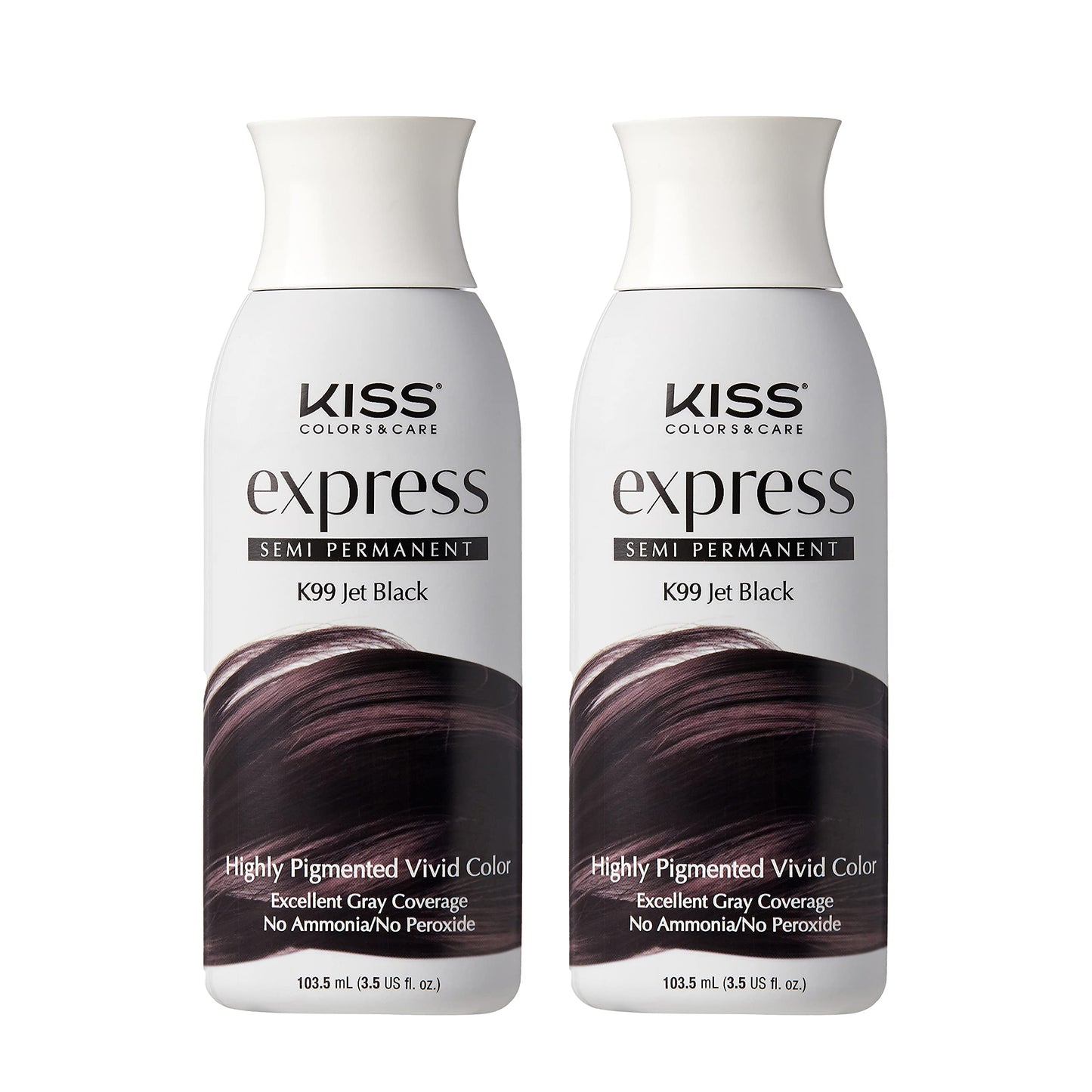 Kiss Express Color #K99 Semi- Permanent Jet Black 3.5 Ounce (Pack of 2) Beauty & Personal Care Kiss