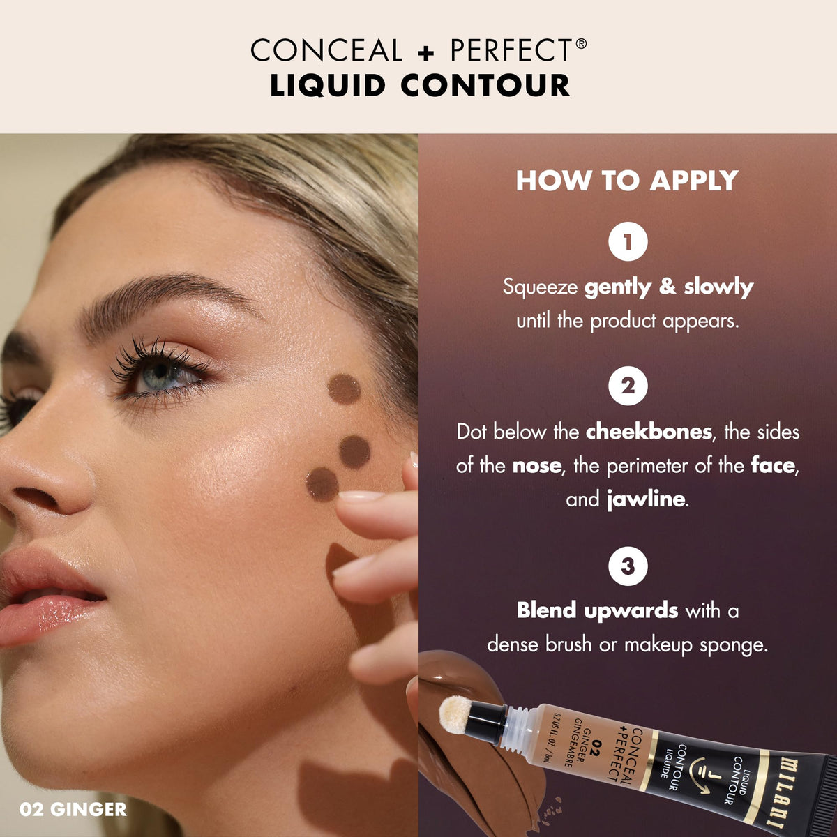 Milani Conceal + Perfect Liquid Contour for Added Definition, Face Lift Collection - Honey 0.20 Fl Oz (Pack of 1)