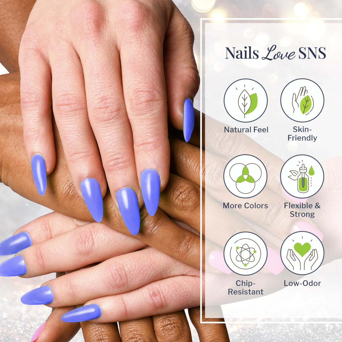 SNS Nail Dip Powder, Gelous Color Dipping Powder - Moonshine (Natural, Nudes, Gray/Cream, Beige, Shimmer) - Long-Lasting Dip Nail Color Lasts 14 Days
