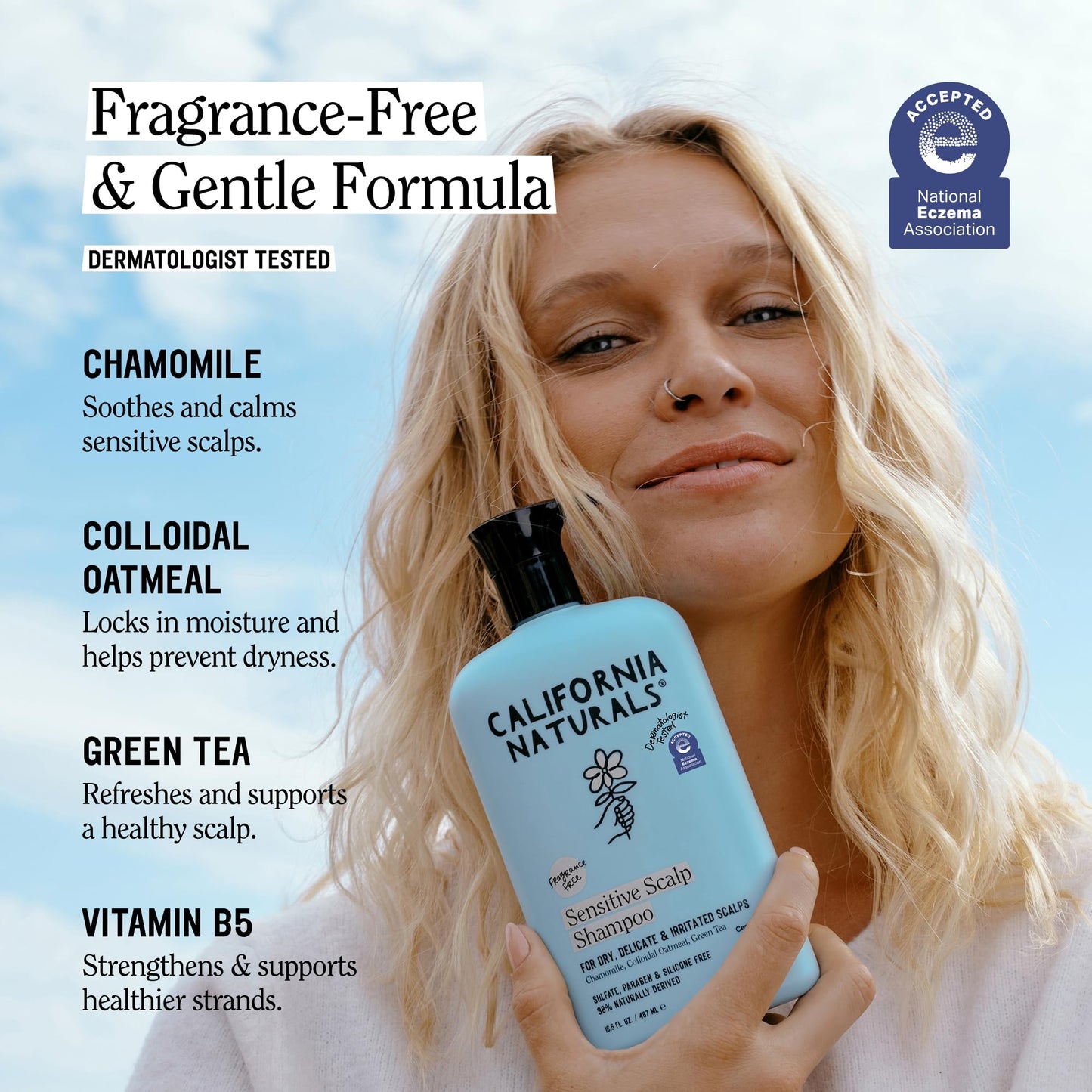 California Naturals Sensitive Scalp Shampoo & Conditioner Set, Soothing & Gentle for All Hair Types, Fragrance Free, Colloidal Oat & Chamomile Beauty & Personal Care California Naturals