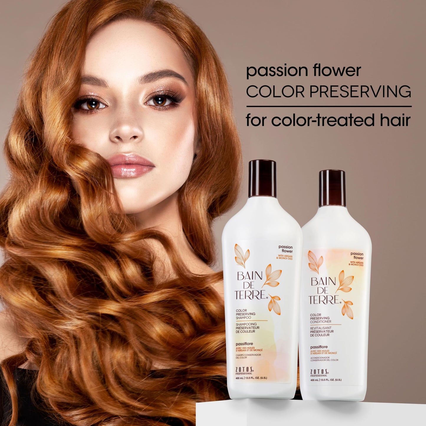 Bain de Terre Passion Flower Color Preserving Shampoo, for Vibrant Color & Protection from Fading, with Argan & Monoi Oils, Paraben-free, Vegan, 13.5 Beauty & Personal Care Bain de Terre