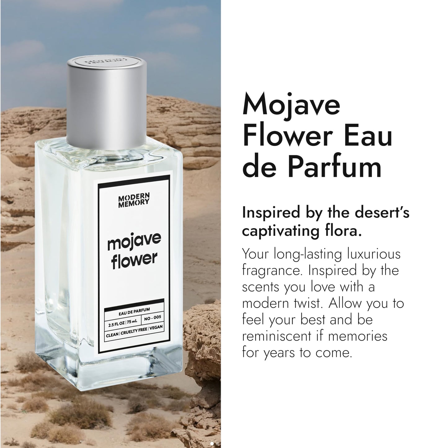 Modern Memory Mojave Flower Eau de Parfum for Women, 2.5 fl oz - Notes of Magnolia, Sandalwood & Musk Beauty & Personal Care Modern Memory