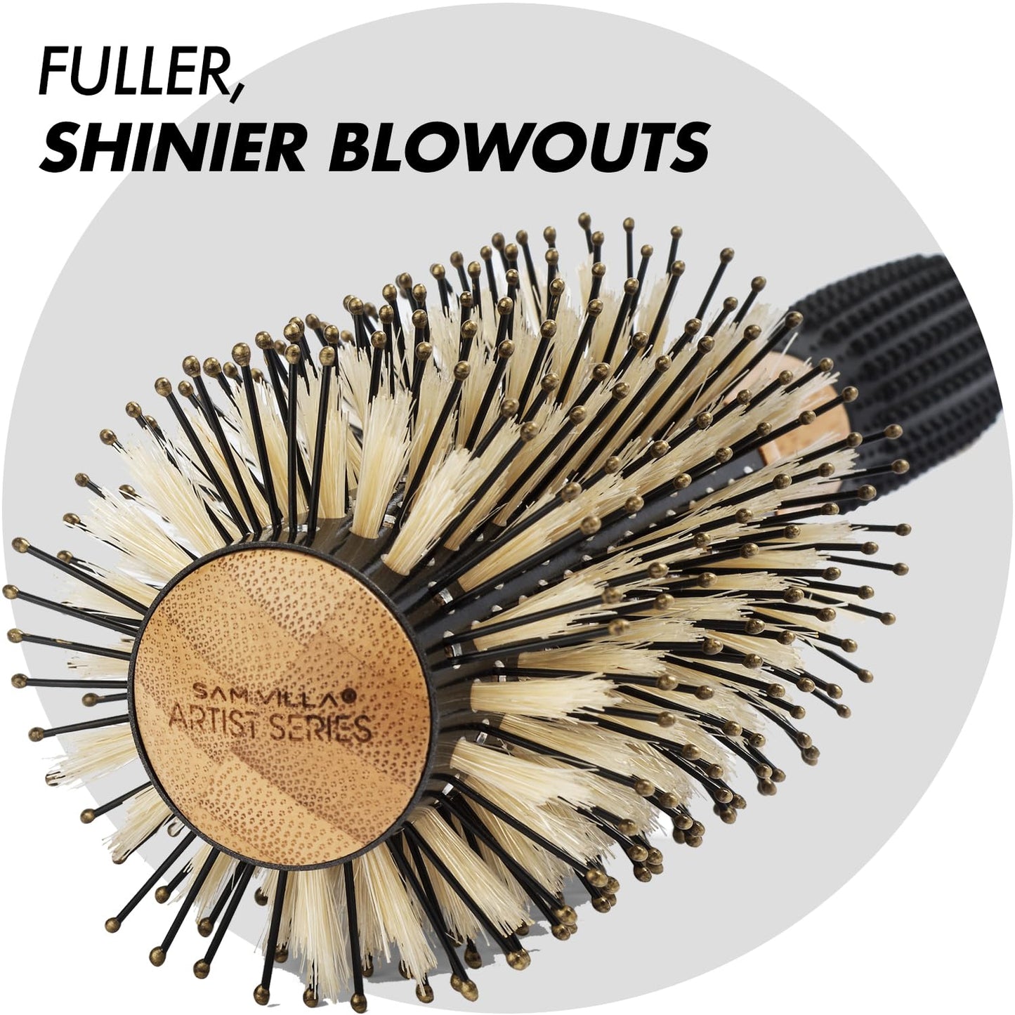 Sam Villa Artist Series Nylon & Boar Bristle Hair Brush Spiral Thermal Styling Brush Beauty & Personal Care Sam Villa