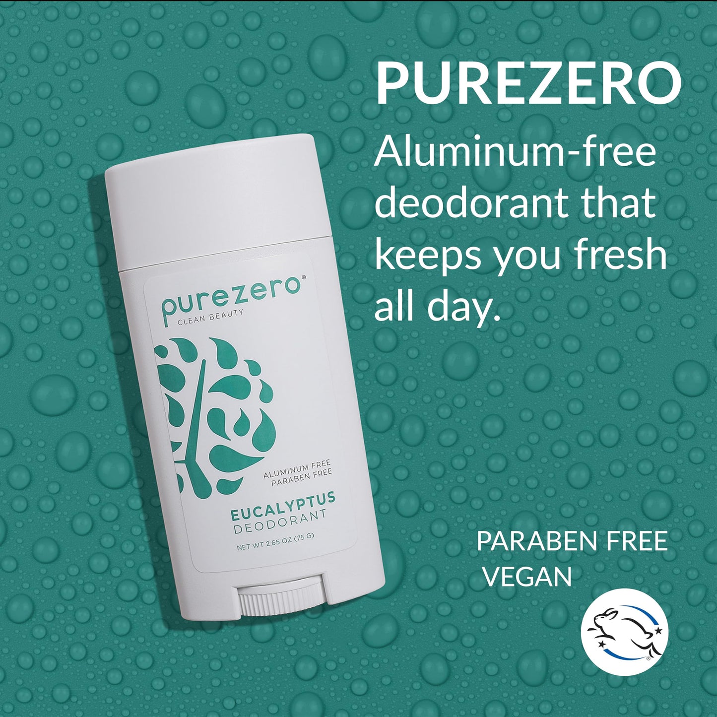 Purezero Deodorant - EUCALYPTUS - Aluminum & Paraben Free with Baking Soda and 24-Hour Odor Protection - For Women & Men - Infused with Shea Butter Beauty and Personal Care Purezero