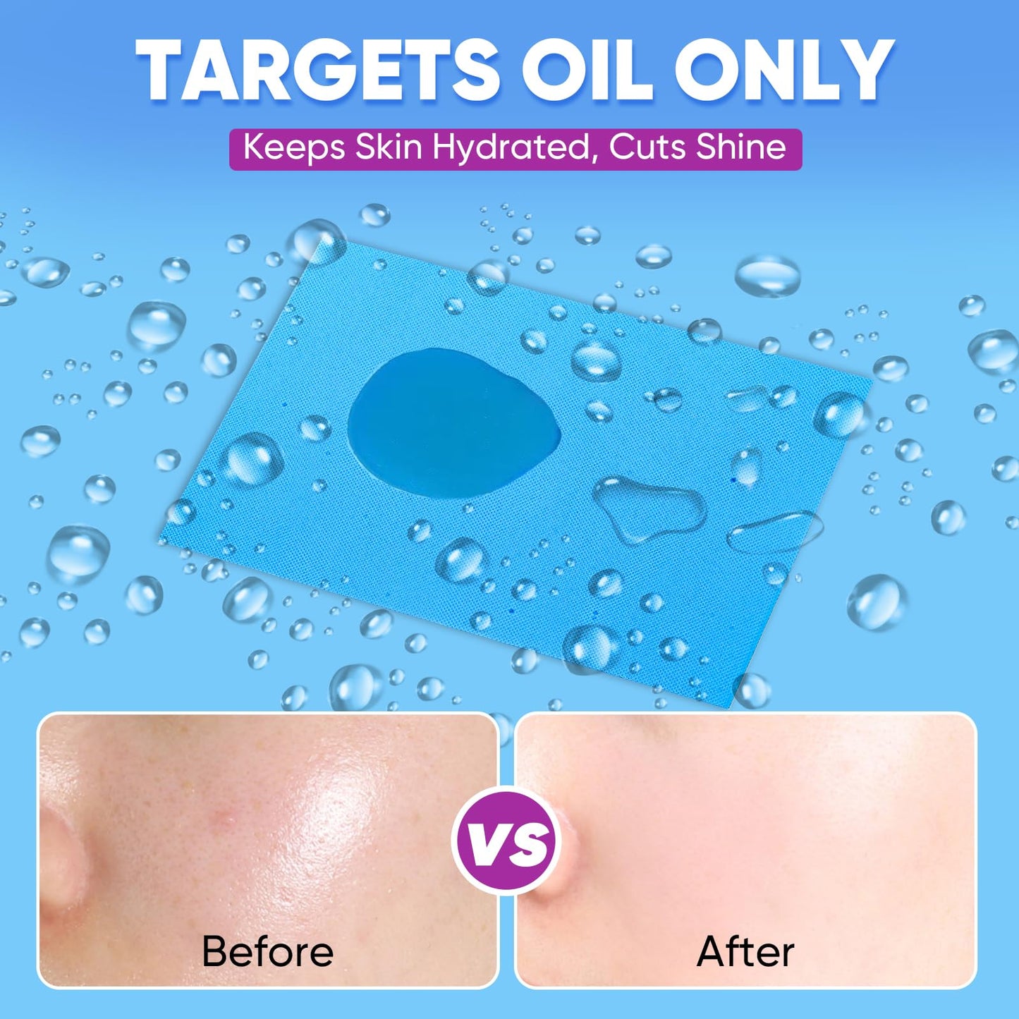 KINESHINE 100P High-Performance Oil Absorbing Sheets for Face - Makeup Friendly Blotting Papers for Oily Skin - Oil Blotting Sheets for Face, Portable Beauty and Personal Care kindshine
