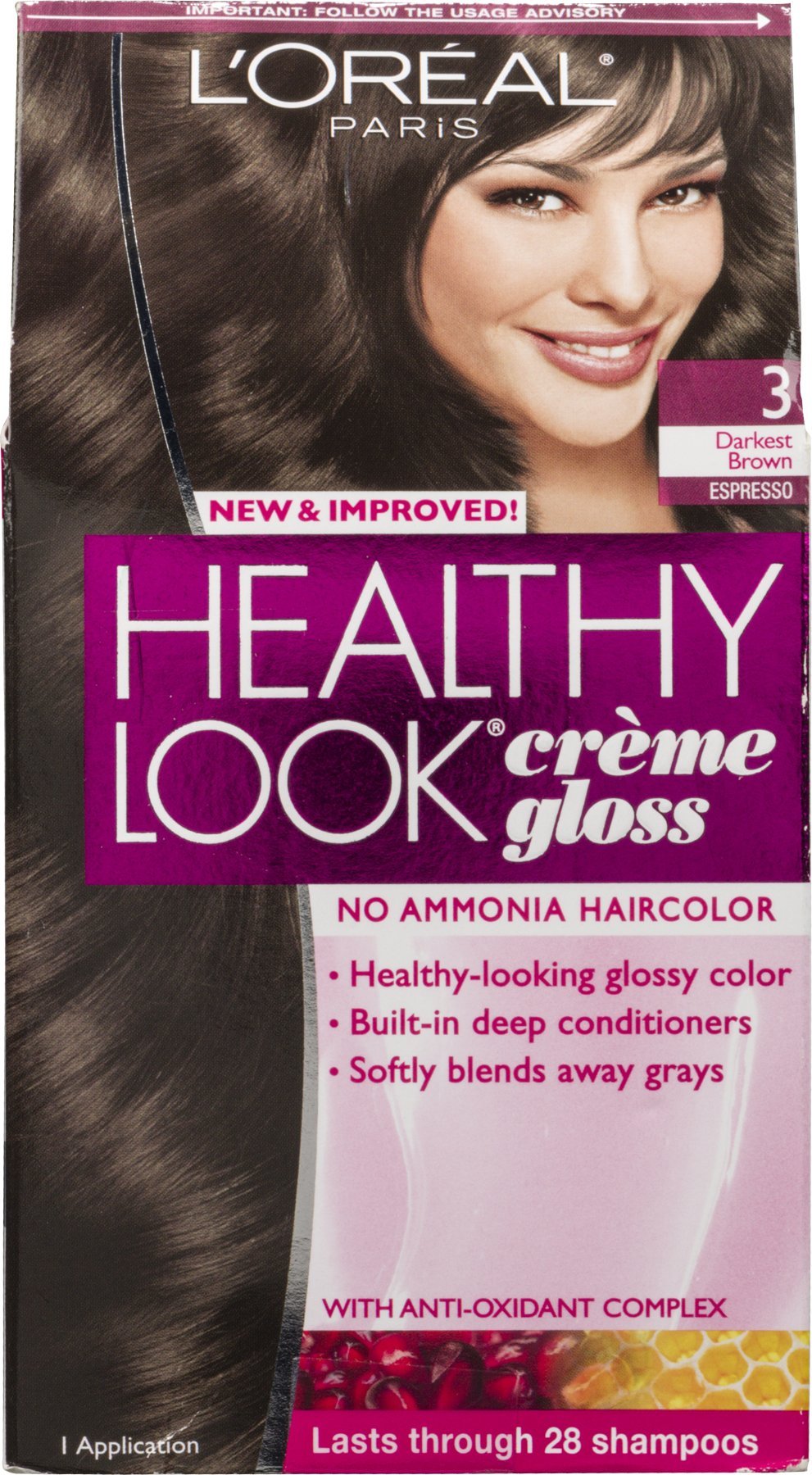L'Oreal Paris Healthy Look Creme Gloss 3 Darkest Brown Espresso Beauty & Personal Care L'Oreal Paris