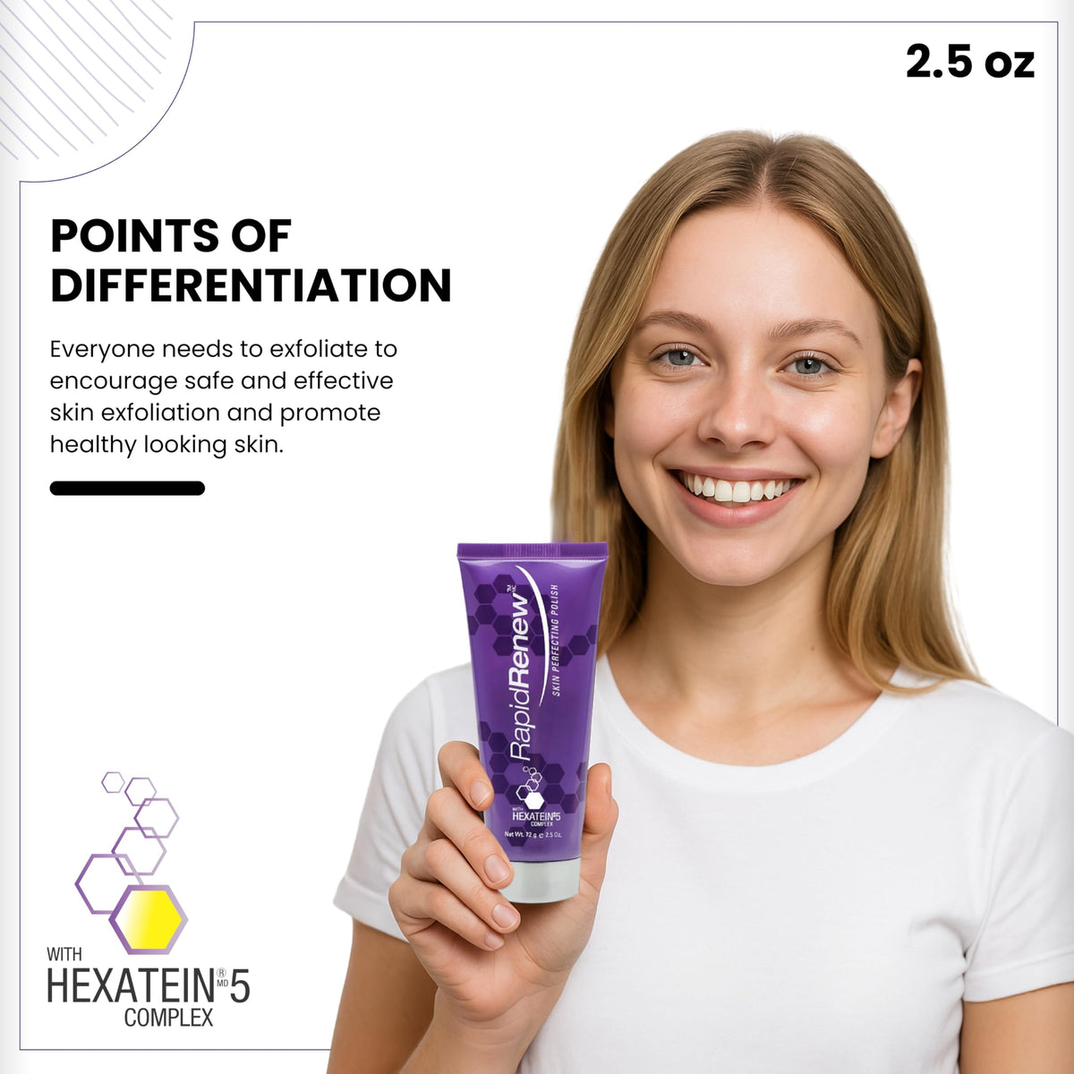 RapidRenew Skin Perfecting Polish - Exfoliating Face Wash and Facial Scrub with Vitamin C, Hexatein 5 Complex - Face Exfoliator for Women & Men, Pore Beauty & Personal Care RapidLash