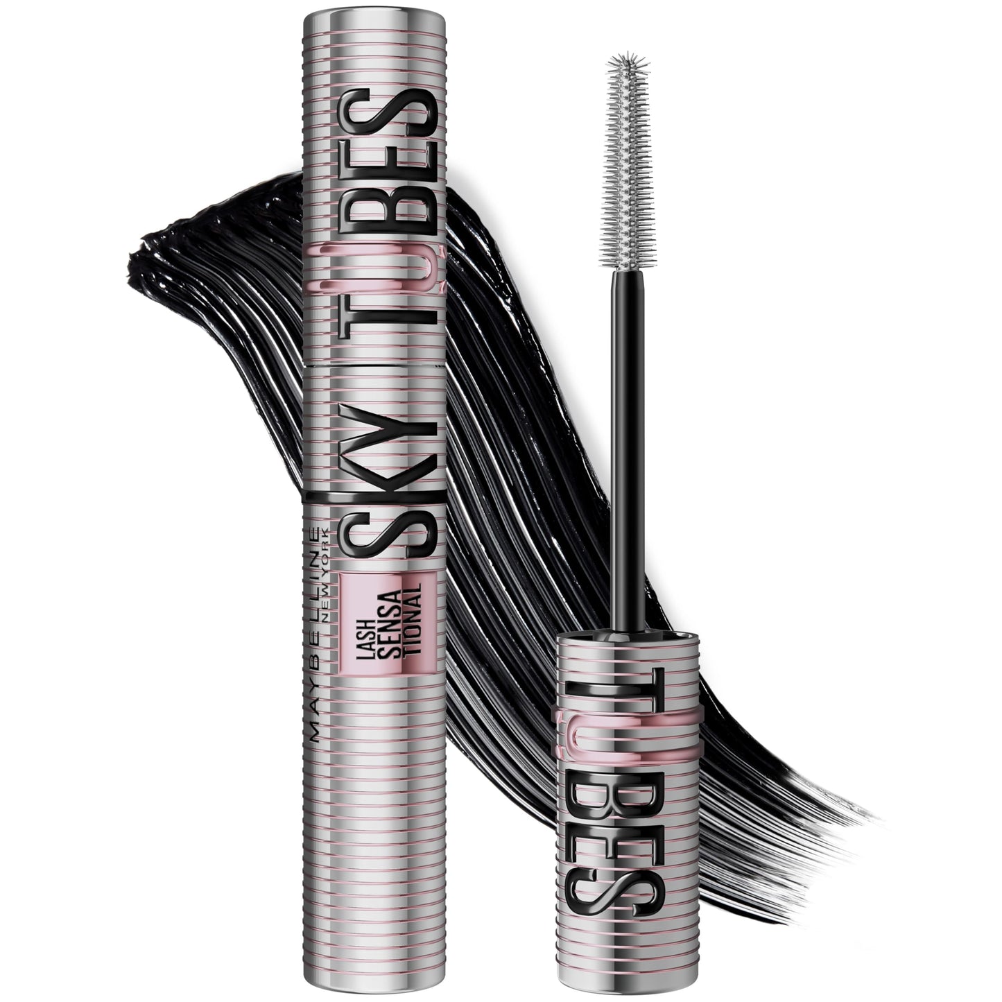 Maybelline Lash Sensational Sky Tubes Tubing Mascara, Extension-Like Lengthening Mascara, 24HR Eye Makeup with Shea Butter & Castor Oil, Very Black, 1 Beauty & Personal Care MAYBELLINE