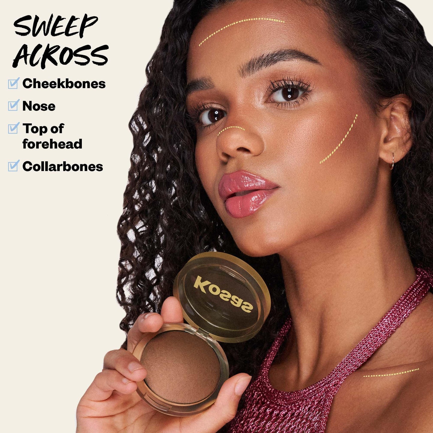Kosas The Sun Show Glowy Warmth Baked Bronzer - Talc-Free Powder Bronzer for Face, Buildable Color, Natural Glow, Lightweight Finish, Escape Beauty & Personal Care Kosas