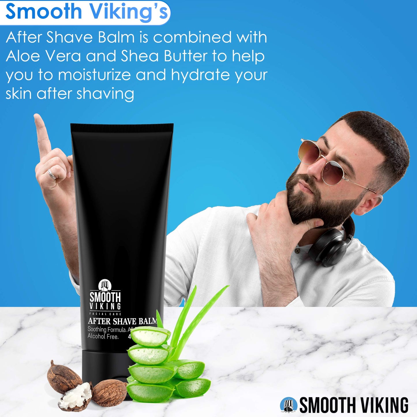 Smooth Viking Beard Care After Shave Balm For Men, Alcohol Free Mave Balm with Spiced Black Pepper Scents, Aftershave For Men, Soothing, Moisturizing Beauty and Personal Care SMOOTH VIKING BEARD CARE