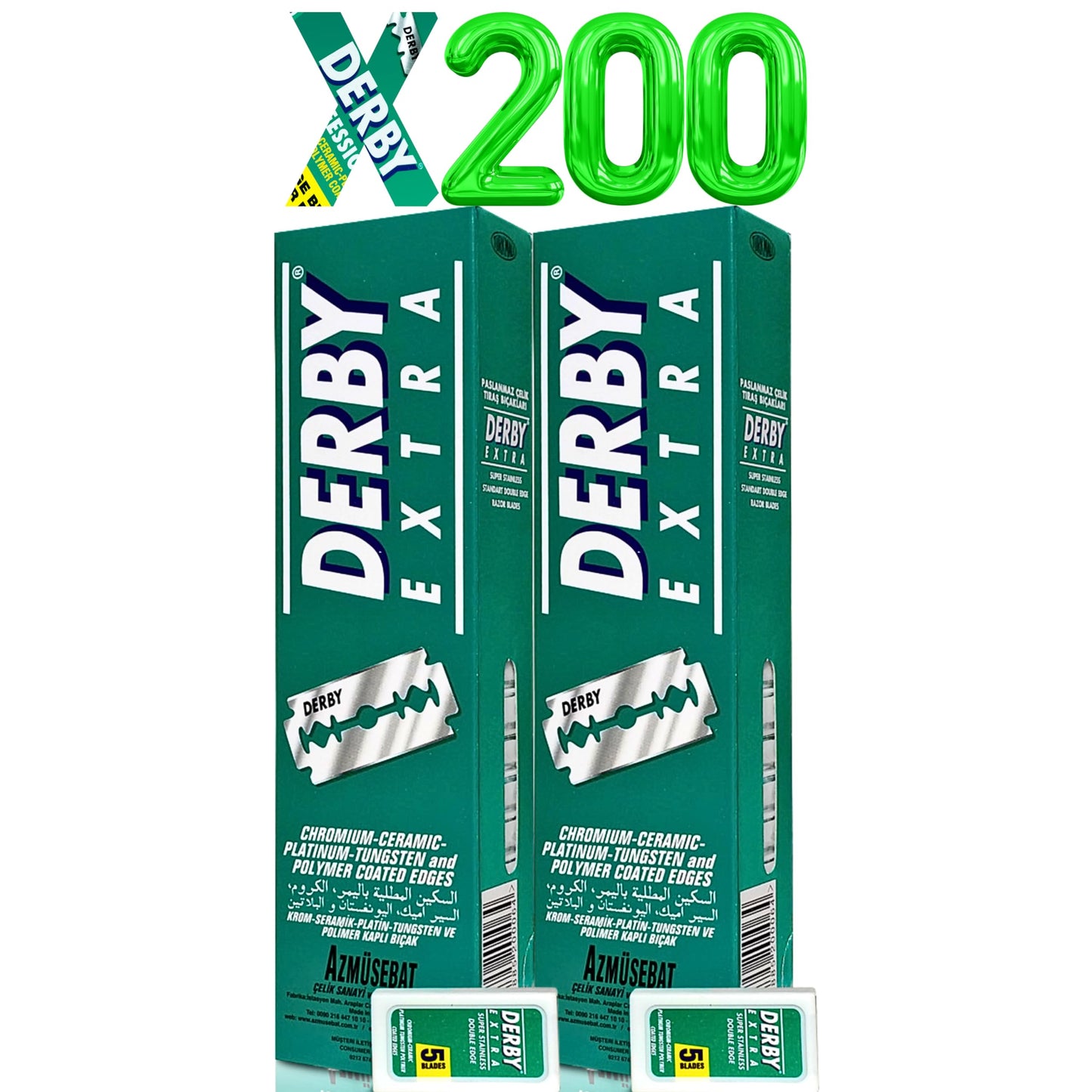 Derby Extra Professional Double Edge Razor Blades for straight razor (200) Beauty and Personal Care the shave factory