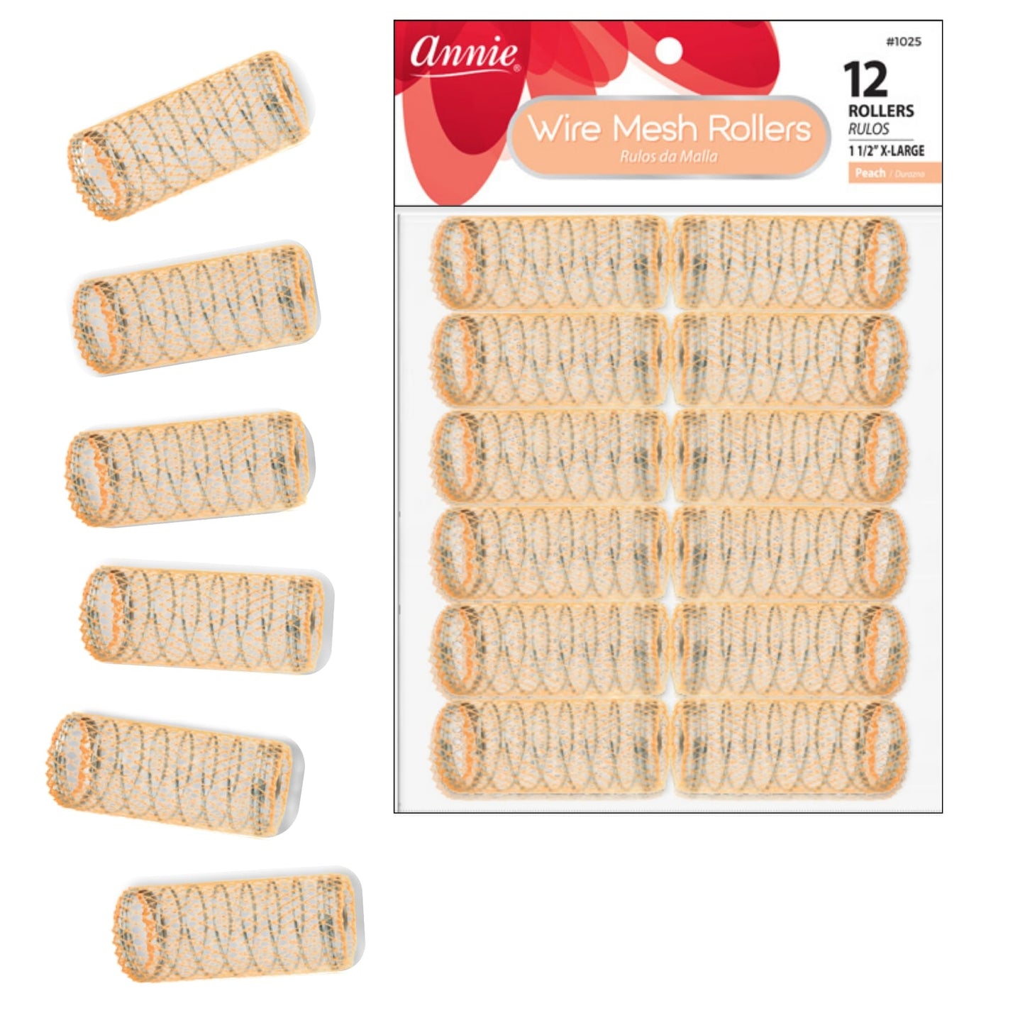 Annie 1-1/2" XL Wire Mesh Hair Rollers - 12 Pcs. Beauty & Personal Care Annie