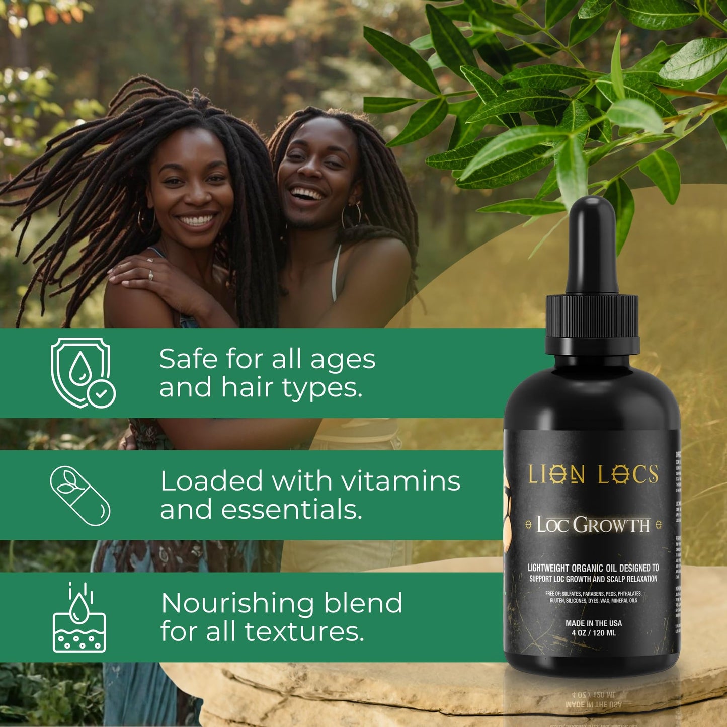 Lion Hair Growth Oil and Scalp Relaxer | Light Styling for Dreadlocks, Braidlocks, Braids, Faux Locs, Crochet Locs, Boho Locs, or Sisterlocks (4oz) Beauty & Personal Care Beard Gains