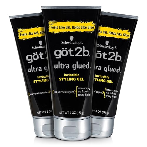 Got2b Ultra Glued Invincible Styling Hair Gel, 6 oz (Count of 3) Beauty & Personal Care Got2B