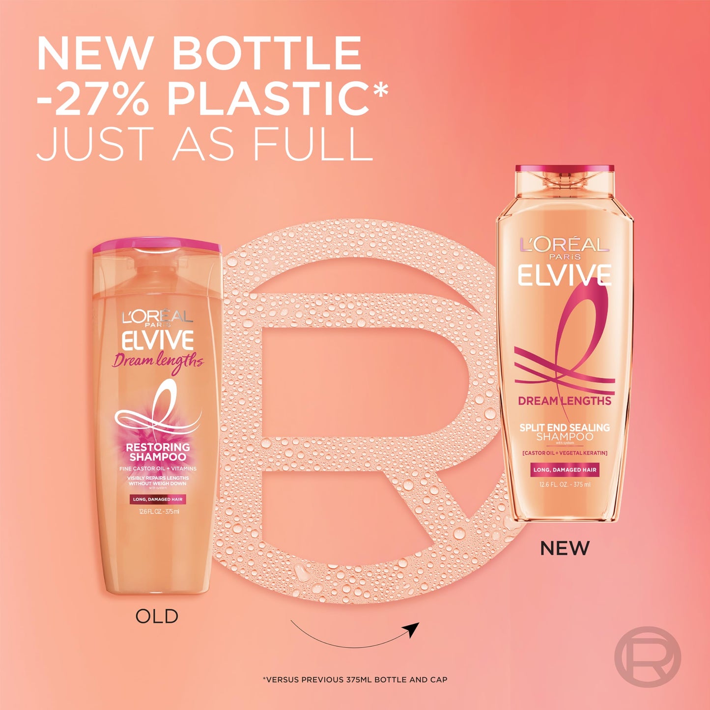 L'Oreal Paris Elvive Dream Lengths Restoring Shampoo with Fine Castor Oil and Vitamins B3 and B5 for Long, Damaged Hair, Visibly Repairs Damage Beauty & Personal Care L'Oreal Paris