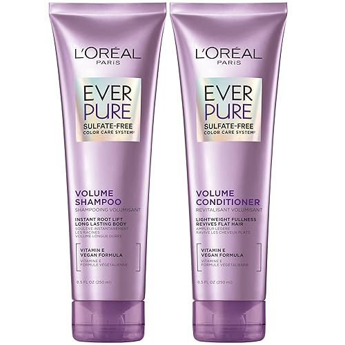 L'Oreal Paris Volume Sulfate Free Shampoo and Conditioner for Color-Treated Hair, EverPure, 8.5 Fl Oz (Set of 2) Beauty & Personal Care L'Oreal Paris