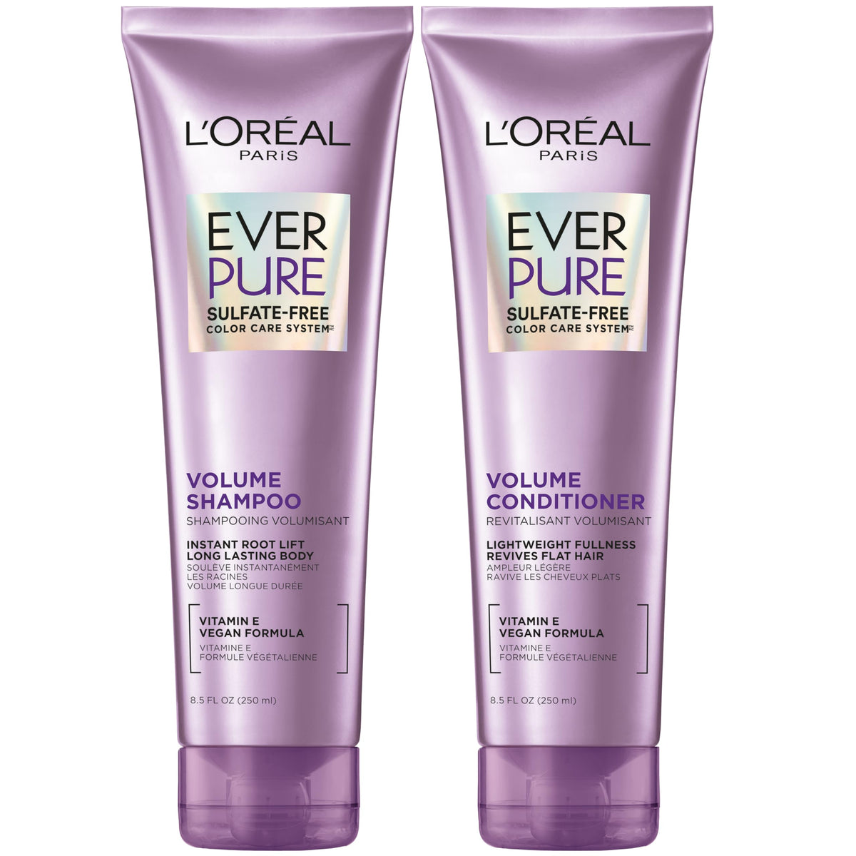 L'Oreal Paris Volume Sulfate Free Shampoo and Conditioner for Color-Treated Hair, EverPure, 8.5 Fl Oz (Set of 2) Beauty & Personal Care L'Oreal Paris