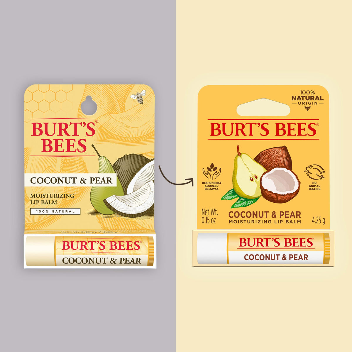 Burt's Bees Coconut and Pear Lip Balm, Lip Moisturizer With Responsibly Sourced Beeswax, Tint-Free, Natural Conditioning Lip Treatment, 1 Tube, 0.15 Beauty & Personal Care Burt's Bees